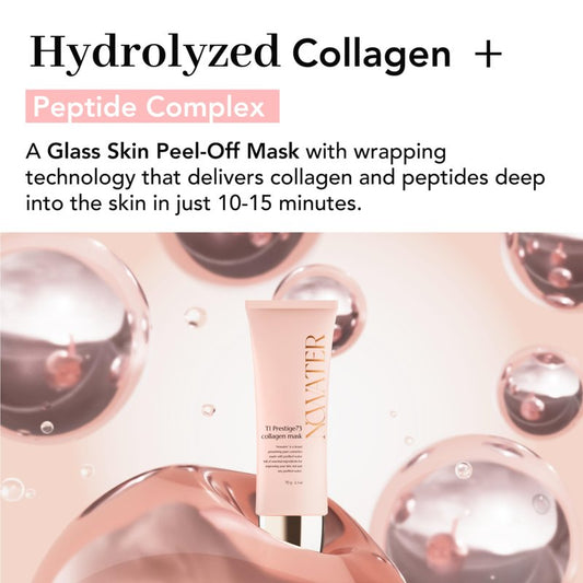 NOWATER Collagen Peel Off Face Mask for Glass Skin — Korean Skincare Hydrolyzed Collagen & 6 Peptides, Visibly Firms & Hydrates in 15 Minutes, Overnight Sleeping Mask for All Skin Types (2.4 fl.oz)