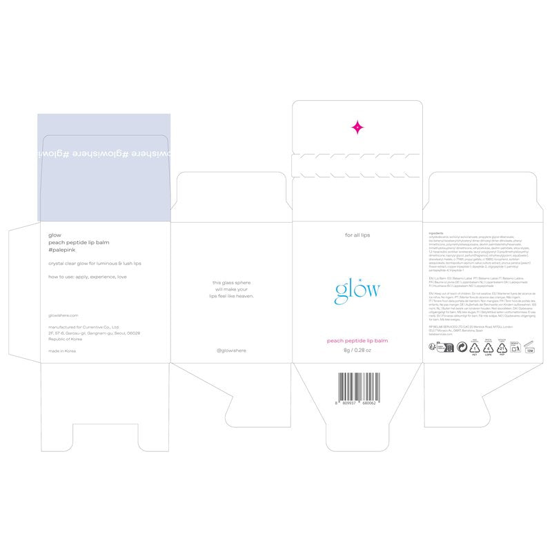 glow peach peptide repair lip balm #palepink, peptide‑infused nourishing lip balm, cruelty‑free and artificial fragrance‑free, moisturizes and smooths dry lips, unscented, 0.3 oz
