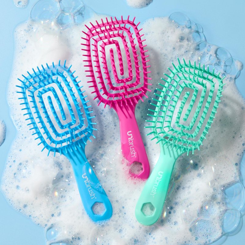 FHI Heat UNbrush Flex Detangling Brush — Ultra-Flexible, Pain-Free Hair Brush Detangler with DuoFlex Anti-Static Bristles for Removing Tangles, Massaging Scalp & Faster Styling - Teal
