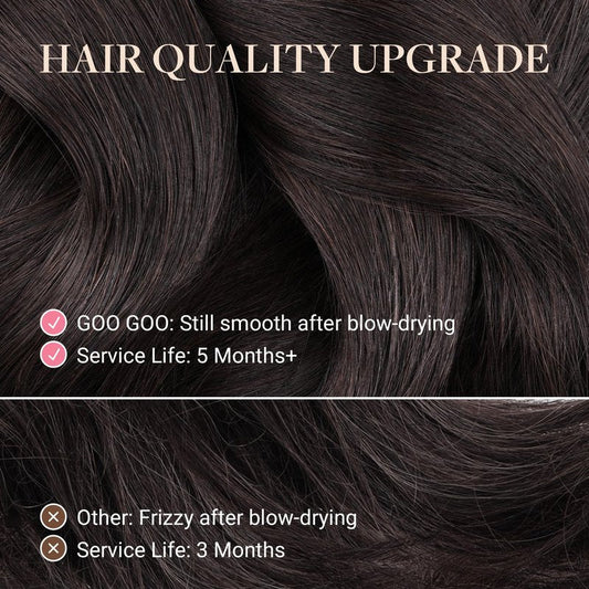 GOO GOO Tape in Hair Extensions Human Hair, 1B Natural black, 20inch 50g 20pcs, Skin Weft Seamless Invisible, Silky Straight with Thick Ends, Remy Human Hair