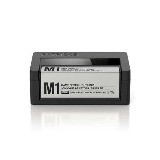 PATRICKS M1 Matte Hair Pomade for Men - Light Hold Thickening Paste for Fine Hair - Hair Styling Wax with Caffeine & Sage, 2.65 oz