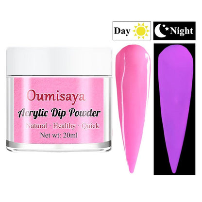 Glow in the dark Acrylic Nail Powder Clear Pink White Colors Set for French Nail Art Design 20ML/PCS (AP080)