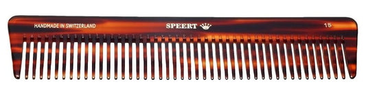 Speert #15 Handmade Wide Tooth Comb Tortoise Havana Acetate Thick Coarse Curly Detangling Parting Grooming Teasing Hair Styling Hairdresser Barber Hairdressing Wet Dry Pocket Travel Women Men Kids