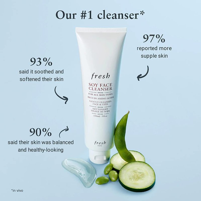 F-R-E-S-H Soy Face Cleanser For All Skin Types 150ml Unboxed, 5 Fl Oz (Pack of 1)