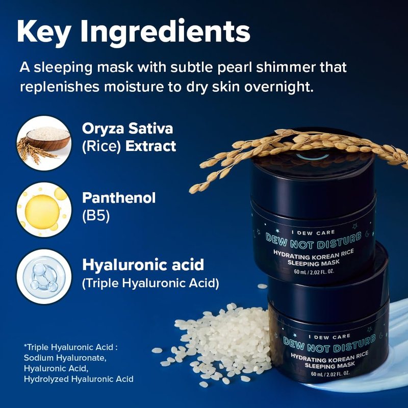 I DEW CARE Night Sleeping Mask - Dew Not Disturb | Korean Overnight Face Mask, Hydrating, Overnight, Glass Skin, Glow, Best Skincare for Women, Stocking Stuffers, Gifts For Women, 2.02 FL Oz (60 ml)