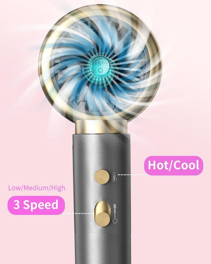 Dxliwky Ionic Hair Dryer with Diffuser and Concentrator, Powerful 1875W Fast-Drying Blow Dryer, Constant Temperature, Compact Lightweight Hair Dryer for Home Salon Travel (Silvery)