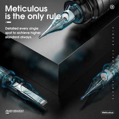 WJX Ultra 1013RM Tattoo Cartridge Needles, #10 Bugpin 13 Round Magnum, 20Pcs Disposable Tattoo Needles for Shading, Blending and Color Packing, Compatible with All Rotary Tattoo Machines and Pen