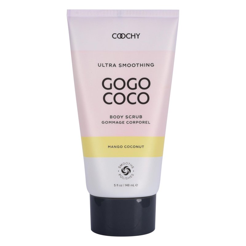 COOCHY Ultra Smoothing Body Scrub | Gentle Exfoliating Body Scrub for Sensitive Skin | Removes Dead Skin Cells, Prevents Ingrowns | Paraben-free, Cruelty-free | Mango Coconut 5 oz/148 mL