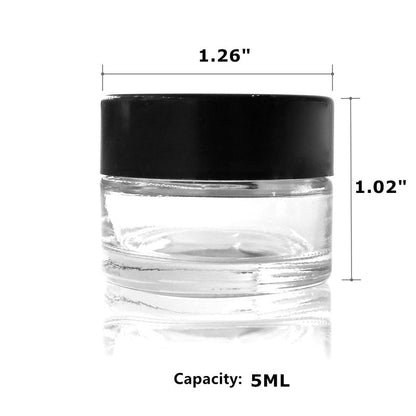 CEZOOWYEX 90 Pack 5ml Glass Lip Balm Containers, Small Empty Cosmetic Sample Jars with Lids, Refillable Clear Airtight Glass Jars for Skincare, Lotion, Cream, Wax, Travelling, Retail Store