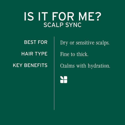 Biolage Scalp Sync Calming Shampoo - Gently Cleanses Dry & Sensitive Scalps, Hydrates & Soothes, Fermented Tea Blend & Glycolic Acid, Vegan & Paraben-Free