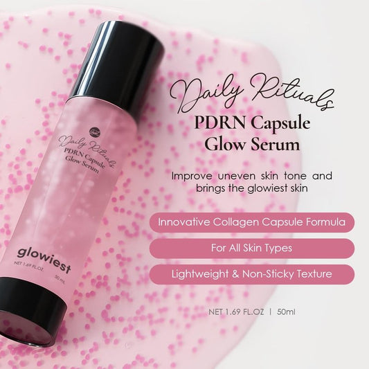 glowiest PDRN Capsule Glow Serum – Encapsulated PDRN + Collagen + Snail Mucin, Hydrating Serum for Youthful Glow, 300Da Collagen, 50ml