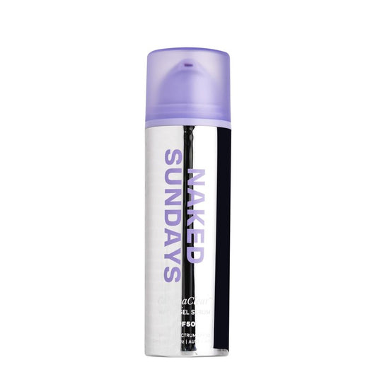 Naked Sundays CabanaClear SPF 50 Face Sunscreen Serum - Invisible Water Gel, Hyaluronic Acid, Broad Spectrum UVA/UVB, Hydrating, Silicone-Free, Fragrance-Free, All Skin Types, No White Cast - 50ml