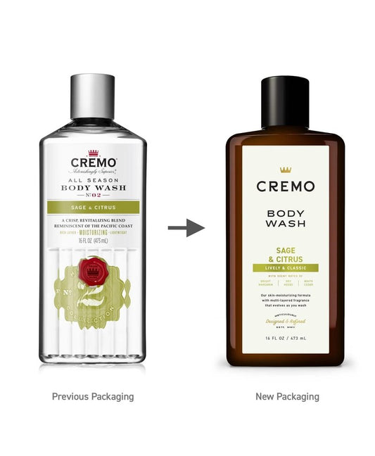 Cremo All Season Body Wash, Sage & Citrus, 16 fl oz (Pack of 2)