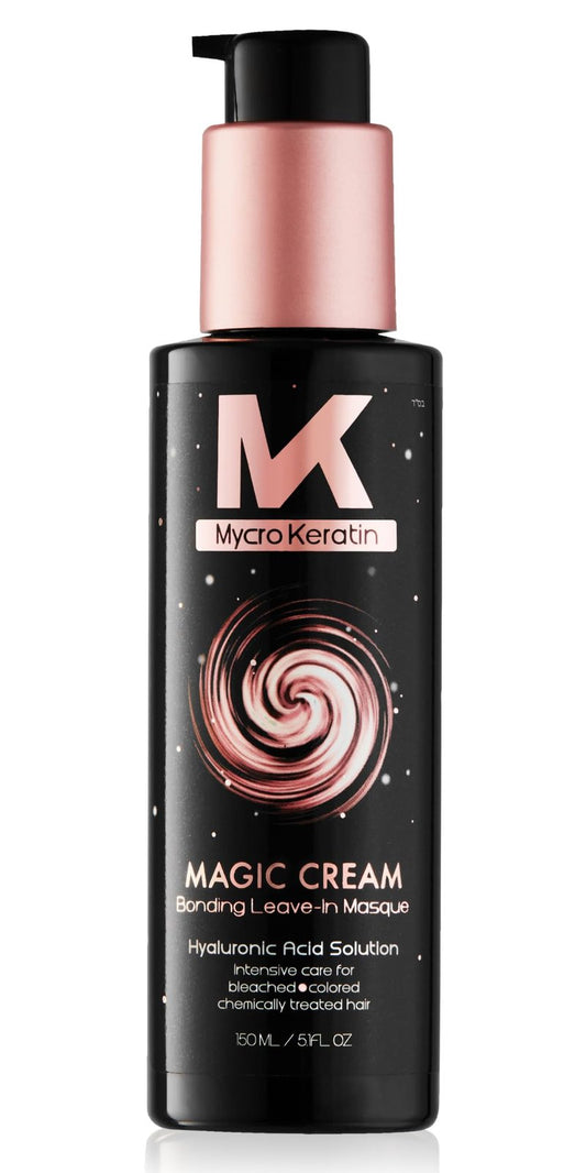 Mycro Keratin Magic Cream Bond Repair Masque 5 Fl Oz – Intense 3-Minute Leave-In Treatment for Bleached, Colored & Damaged Hair – Hyaluronic Acid & Protein-Peptide