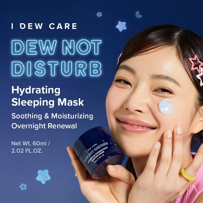 I DEW CARE Night Sleeping Mask - Dew Not Disturb | Korean Overnight Face Mask, Hydrating, Overnight, Glass Skin, Glow, Best Skincare for Women, Stocking Stuffers, Gifts For Women, 2.02 FL Oz (60 ml)