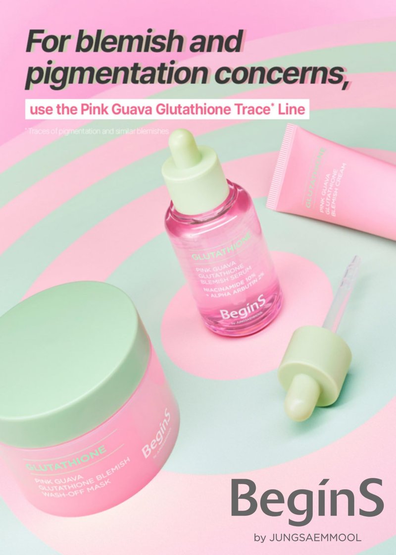 BeginS by JUNGSAEMMOOL Pink Guava Glutathione Wash-Off Mask 3.17 Fl Oz, Jelly Texture Face Mask with Vitamin C and Niacinamide for Skin Hydration, Blemish Care, and Radiant Glow, Korean Skincare