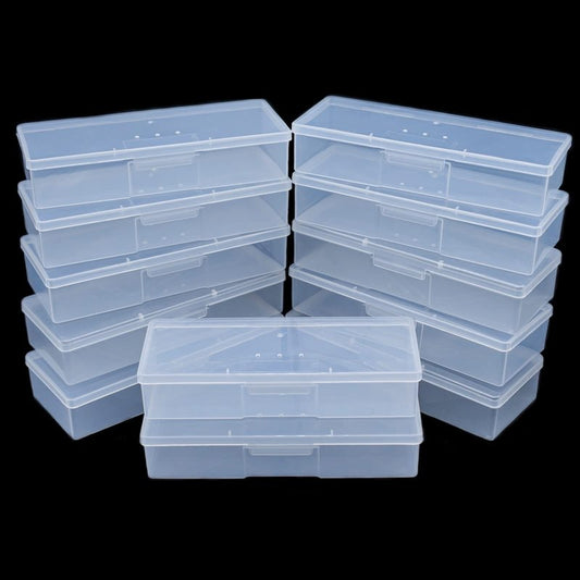 Lokyango Clear Manicure Tool Box, Personal Nail Box Storage Case for Organizing, Plastic Nail Tool Box for Manicure Pedicure Kit (12pcs)