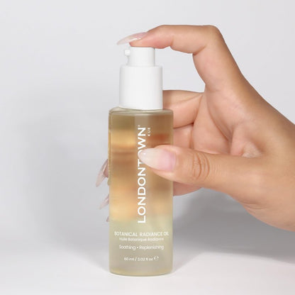 LONDONTOWN Botanical Radiance Hair Face Body Oil, Nourishing Hydration Oil for Dry Skin, Hair Shine, Ingrown Hair Treatment Post-Shave Irritation, All-Over Total Body Care - 1.95 fl oz