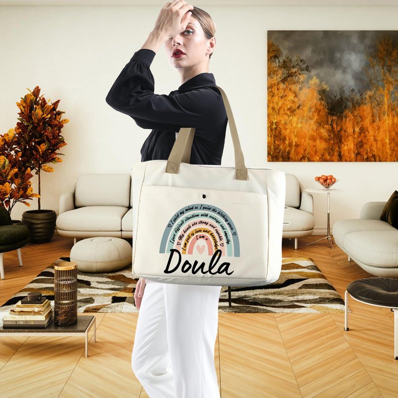 WCGXKO Doula Thank You Gift Doula Definition Gift Doula Zipper Pouch Cosmetic Bag (Doula TB)
