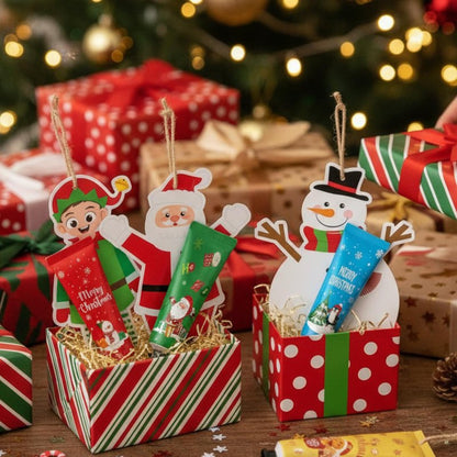 24 Set 48 Pcs Christmas Hand Cream Gift Bulk for Women Coworker Christmas Tree Ornament Hand Lotion Party Favor with Card Ribbon Holiday Decor Stocking Stuffer Gift for Women (Xmas Style)