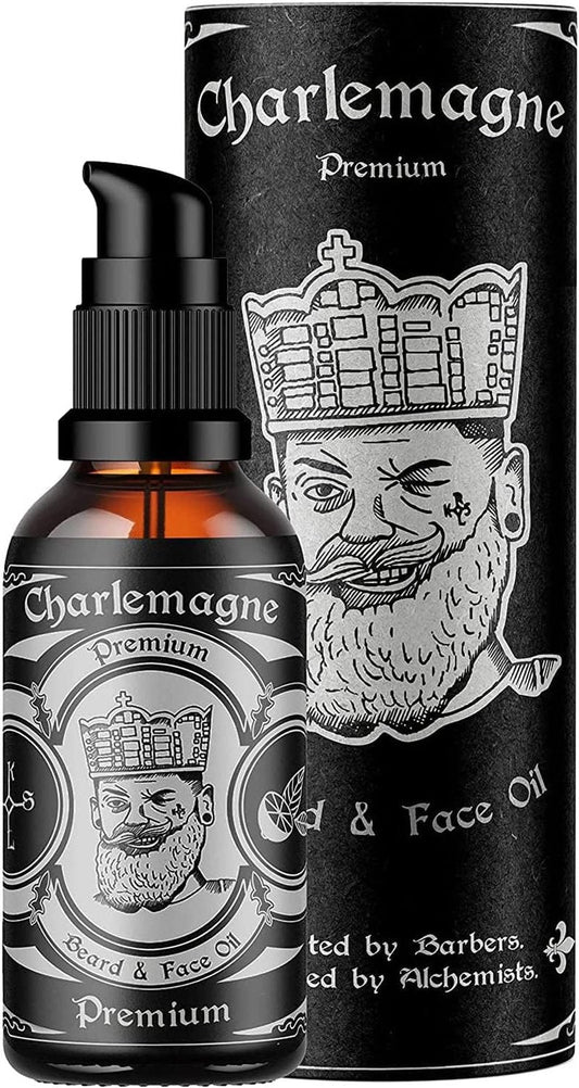 Charlemagne Vegan Beard Oil - 30ml, Lime/Mint Scent - Hydrating Conditioner - Alternative to Heavy Beard Balm - Promotes Growth - Made in Germany