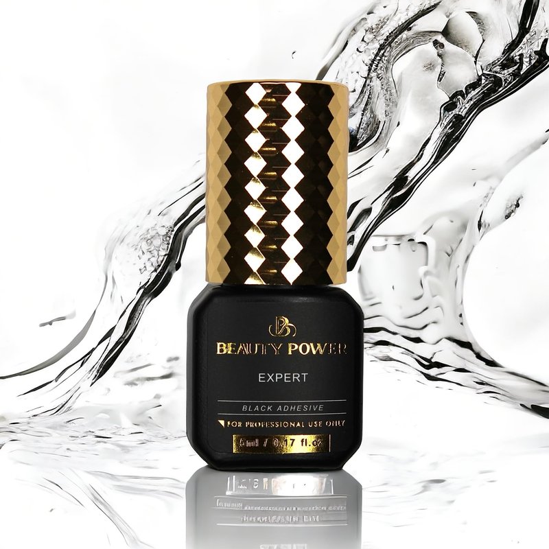 Eyelash Extension Adhesive Glue Expert - Beauty Power - Extremely-Fast 0.5-1-Second Drying Time - 10 Weeks Retention - Professional-Grade, 0.17fl.oz / 5ml (Black Finish)
