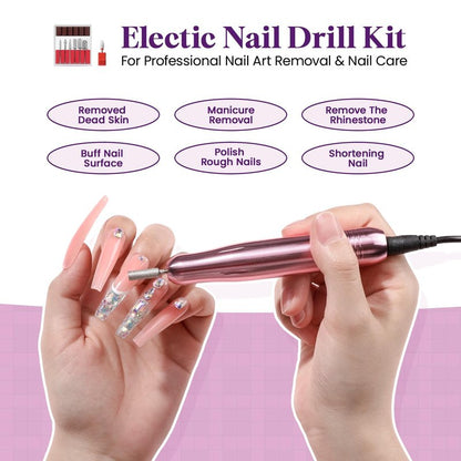 VANSISOS Acrylic Nail Kit with Drill: Complete Set with Everything for Beginners and Women at Home Salon - Including Clear White Pink Acrylic Powder and Liquid and Brushes for Extensions