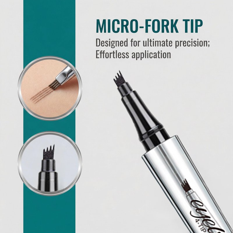 YeMoMo Waterproof Eyebrow Pencil, 36H Long-Lasting, Professional Liquid Brow Makeup, 5 Colors Available, Angled Tip Design (2#Dark Brown)