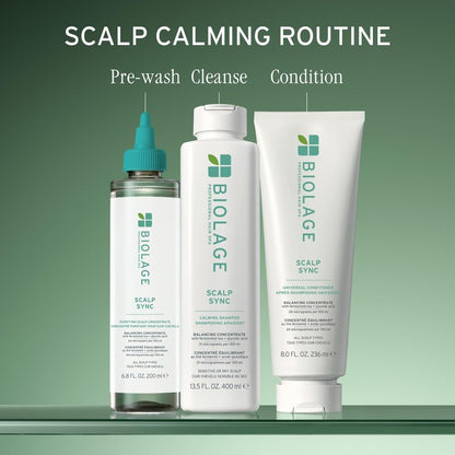 Biolage Scalp Sync Calming Shampoo - Gently Cleanses Dry & Sensitive Scalps, Hydrates & Soothes, Fermented Tea Blend & Glycolic Acid, Vegan & Paraben-Free