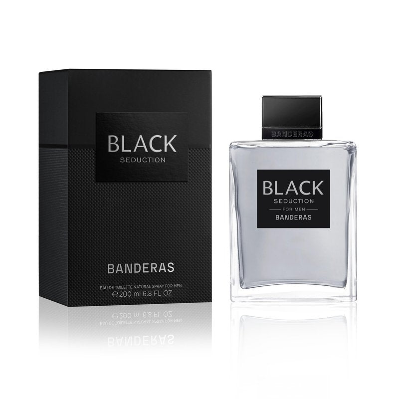 Antonio Banderas Eau De Toilette Spray for Men, Seduction In Black, 6.8 Fl Oz, Clear
