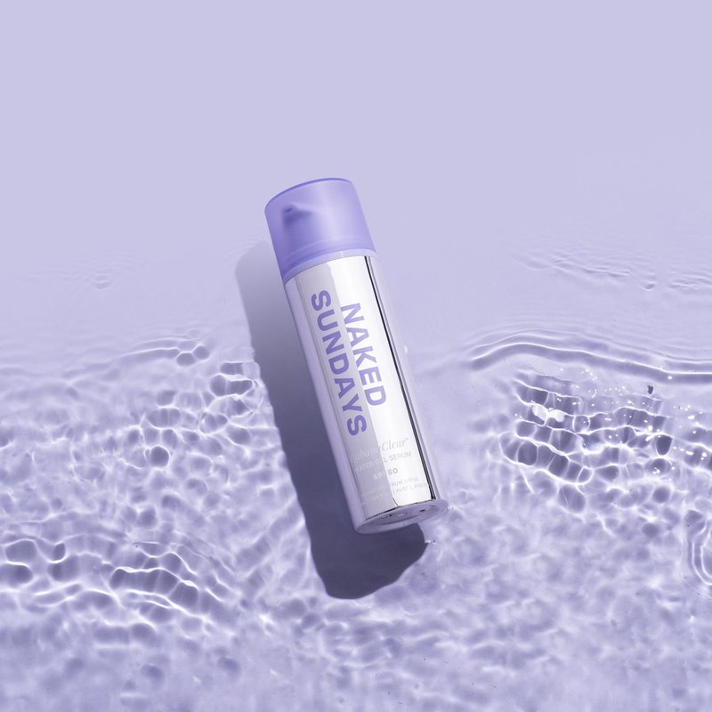 Naked Sundays CabanaClear SPF 50 Face Sunscreen Serum - Invisible Water Gel, Hyaluronic Acid, Broad Spectrum UVA/UVB, Hydrating, Silicone-Free, Fragrance-Free, All Skin Types, No White Cast - 50ml