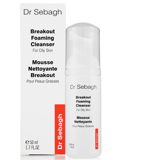 Dr Sebagh Breakout Foaming Cleanser (1.7 fl oz) - Face Wash for Acne Prone/Oily Skin - Purifies, Clears & Hydrates - Foam Face Wash for Oily Skin - Deep Pore Cleanser - Travel Size Facewash