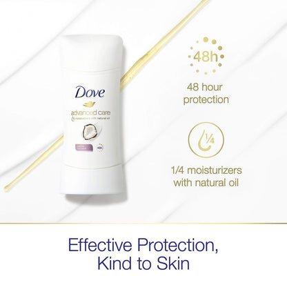 Dove Advanced Care Antiperspirant Deodorant Stick for Women, Caring Coconut, for 48 Hour Protection And Soft And Comfortable Underarms,2.6 Ounce (Pack of 2)