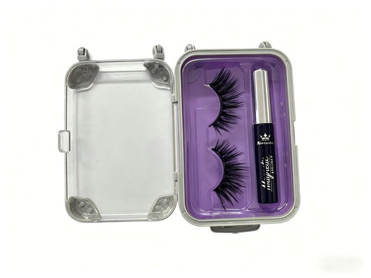 Amzmam Magnetic Eyelashes Natural Look,Magnetic Eyelashes and Eyeliner Kit,Natural Magnetic Lashes,Waterproof, Long Lasting, Easy Apply. (Black-6)