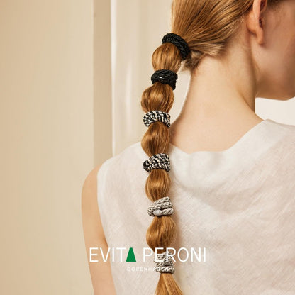 EVITA PERONI Hair Ties 12 Pcs Set, High Elastic Ponytail Holders, Hair Ties No Damage for Thick Curly Hair Women Men, Mothers Day Gifts (Black)