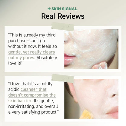 SKIN SIGNAL White Clay Enzyme Cleanser, Gentle Exfoliating Face Wash for Sensitive Skin, Deep Pore Facial Cleanser, Powder to Creamy Clay Mask, Korean Skin Care