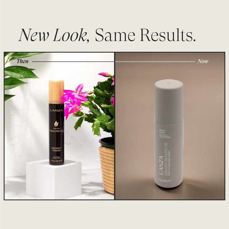 L'ANZA Keratin Healing Oil De-Frizz Cream Anti-Humidity Cream, Smoothing, Soft Control, Strengthens, Adds Shine, Color Safe Anti-Humidity Strengthening Care Shine Boost, Sulfate Free (4.7 Fl Oz)
