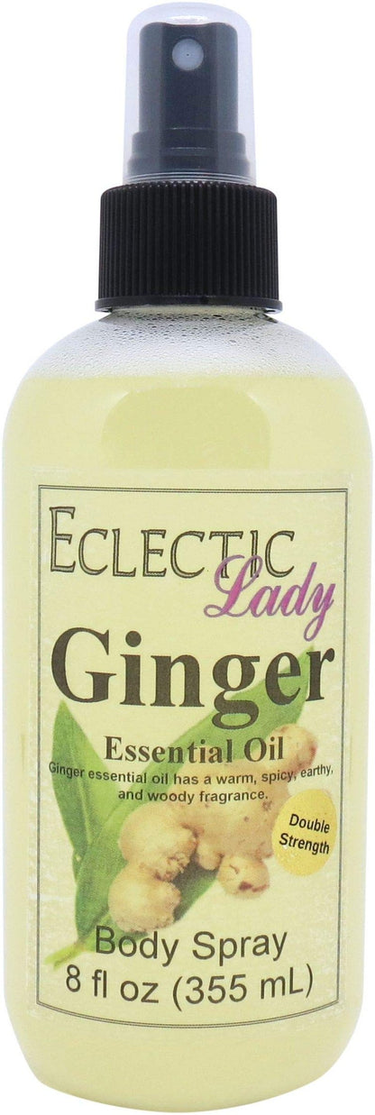 Eclectic Lady Ginger Body Spray, Double Strength, 8 ounces, Body Mist for Women with Clean, Light & Gentle Fragrance, Cologne with Soft, Subtle Aroma For Daily Use