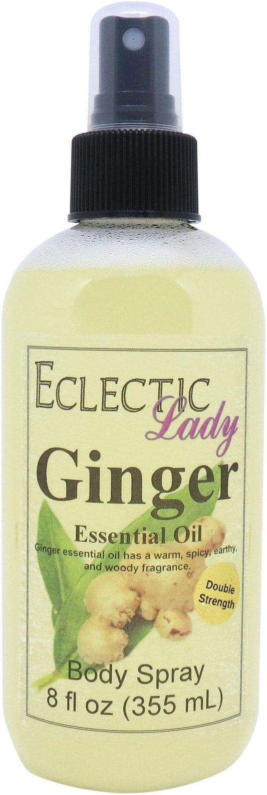 Eclectic Lady Ginger Body Spray, Double Strength, 8 ounces, Body Mist for Women with Clean, Light & Gentle Fragrance, Cologne with Soft, Subtle Aroma For Daily Use