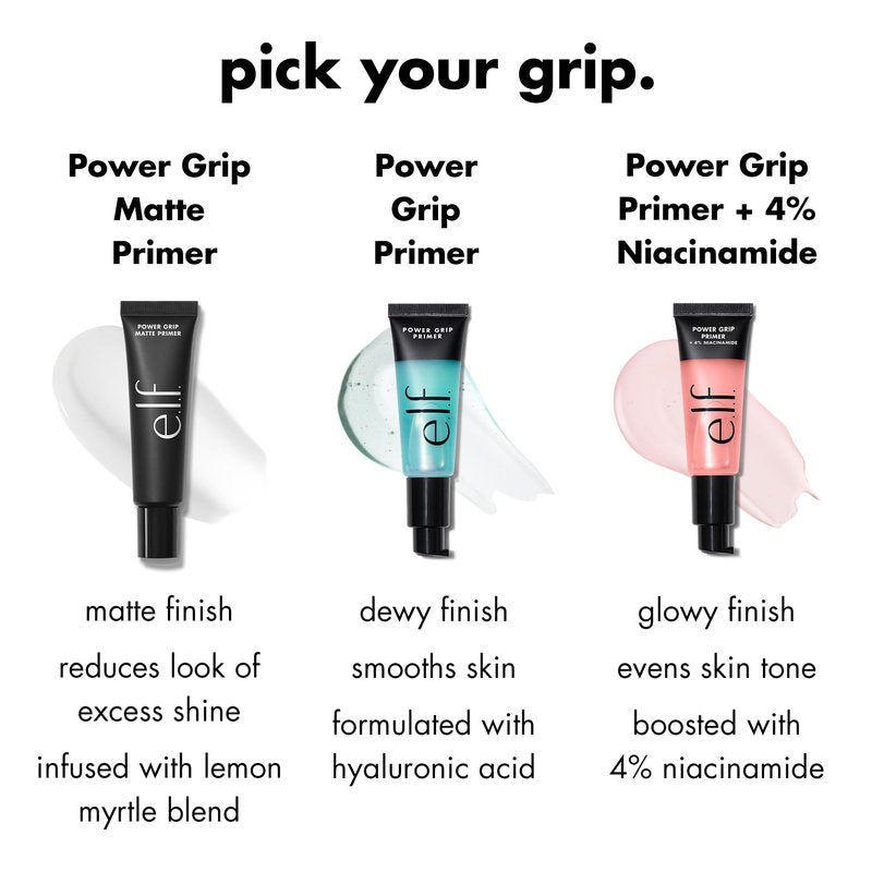 e.l.f. Power Grip Matte Primer, Gel-Based & Hydrating Face Primer for Smoothing Skin & Gripping Makeup, Moisturizing & Priming, Vegan & Cruelty-Free