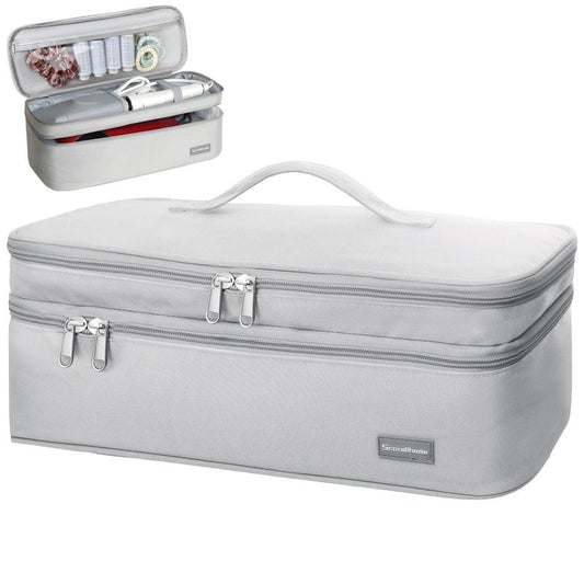 SEPWIK Double-Layer Travel Storage Bag Compatible with Hair Dryer and Attachments, Portable Carrying Case for Hair Dryer Brush/Volumizer/Styler/Hot Tools Scandihome Series