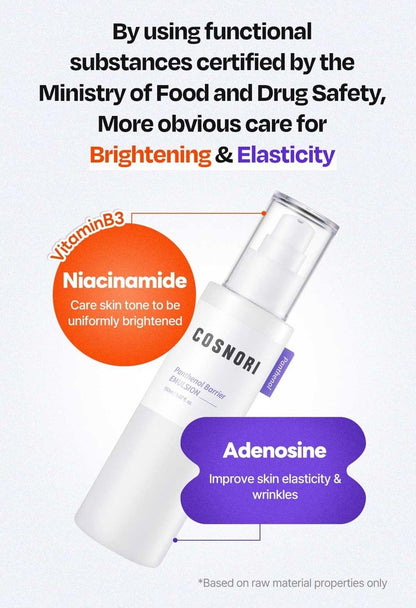 COSNORI Panthenol Barrier Emulsion - Vegan Skin Barrier strengthening Emulsion, Korean Skincare, High Content panthenol, Kakadu Plum Extract, Skin Texture&Hydration Care, 5.07 fl.oz