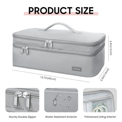 SEPWIK Double-Layer Travel Storage Bag Compatible with Hair Dryer and Attachments, Portable Carrying Case for Hair Dryer Brush/Volumizer/Styler/Hot Tools Scandihome Series