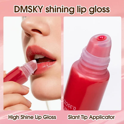 Dmsky Lip Gloss Set 12 Pack,12 Colors Lip Gloss for Women, Moisturizing Lip Gloss Bulk with Vitamin E for Dry Cracked Lips