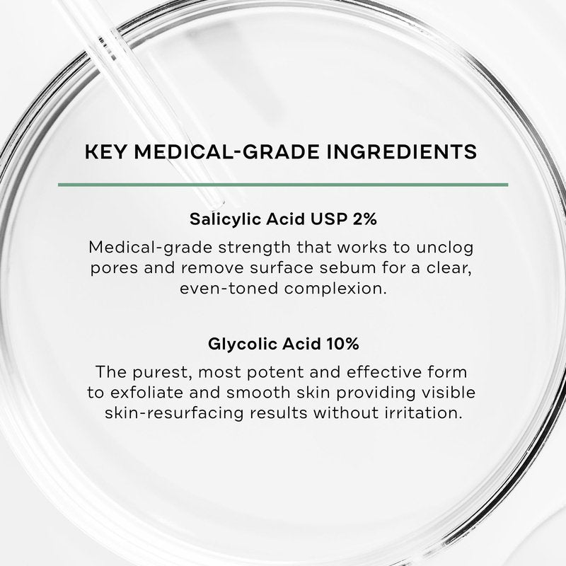 Replenix Gly-Sal Clarifying Acne Pads, 60 Count, Medical-Grade 10% Glycolic Acid & 2% Salicylic Acid Exfoliating Pads for Acne-Prone Skin, Help Clear Blemishes & Refine Pores, Non-Oily