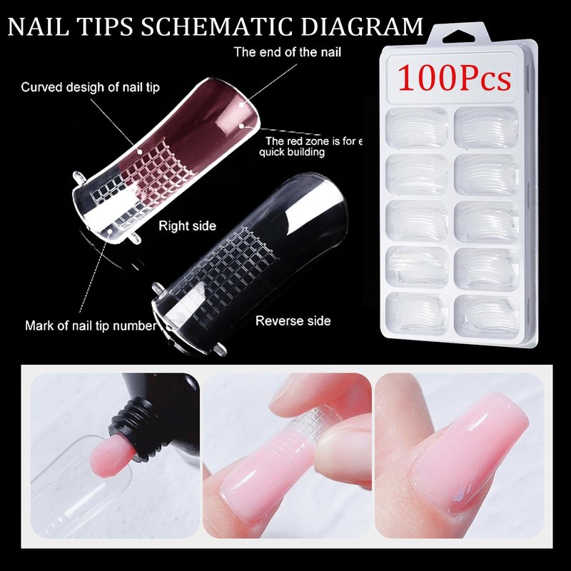 YIMART Poly Extension Gel Nail Kit,Poly Nail Gel Kit with UV Light Starter Kit, 18 Pcs/Set Builder Gel Nail Extension Kit for Beginners with Everything Nail Art DIY