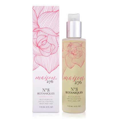 Maison 276 No. 8 Botaniques Multi-Purpose Moroccan Oil Moisturizer for Grey Hair, Face & Body, After Bath & Shower Body Oil for Women & Men, Paraben-Free, Sulfate-Free, 4 Fl Oz