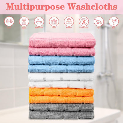 HOMERHYME Microfiber Washcloths, 50 Pack Wash Cloths Face Towel, Soft Lint Free Quick Dry Gym Towels, Absorbent Multi-Purpose Hand Towels for Bathroom Kitchen Salon Spa, Multicolor