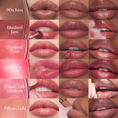Charlotte Tilbury Pillow Talk Blush Balm Lip Tint - Long-Lasting, Buildable Sheer Tint with Peptides for Hydrated, Blushed Looking Lips - 24 HR Hydration - Blushed Rose