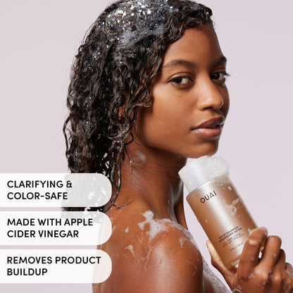 OUAI Hair Care Set - Clarifying Shampoo & Exfoliating Scalp Scrub - Deep Cleansing & Balancing - Hair Care Kit with Detox Shampoo & Travel Size Sugar Scrub for Scalp (2 Count)